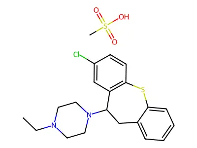 8-Chloro-10-(4-ethylpiperazino)-10,11-dihydrodibenzo(b,f)thiepin methanesulfonate structure