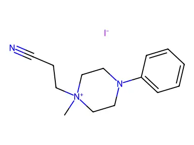 1-(2-Cyanoethyl)-1-methyl-4-phenylpiperazin-1-ium iodide structure