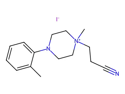 1-(2-Cyanoethyl)-1-methyl-4-(2-methylphenyl)piperazin-1-ium iodide structure
