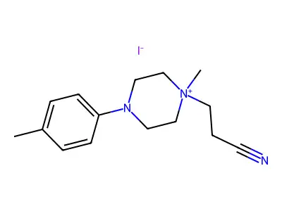 1-(2-Cyanoethyl)-1-methyl-4-(4-methylphenyl)piperazin-1-ium iodide structure