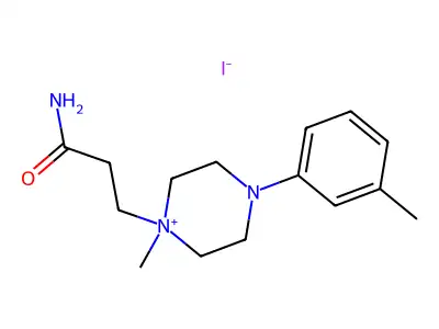 Piperazinium, 1-(3-amino-3-oxopropyl)-1-methyl-4-(3-methylphenyl)-, iodide structure