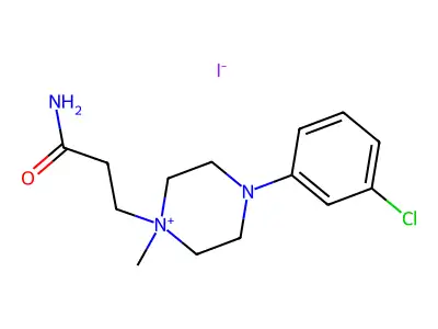 Piperazinium, 1-(3-amino-3-oxopropyl)-4-(3-chlorophenyl)-1-methyl-, iodide structure