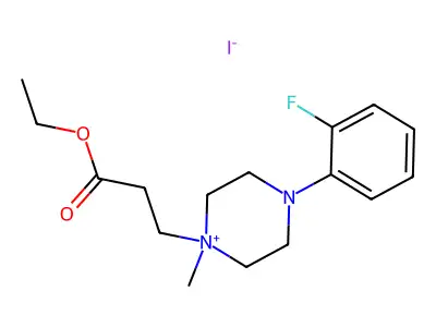 Piperazinium, 1-(3-ethoxy-3-oxopropyl)-4-(2-fluorophenyl)-1-methyl-, iodide structure