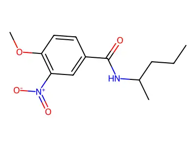 4-methoxy-3-nitro-N-(pentan-2-yl)benzamide structure