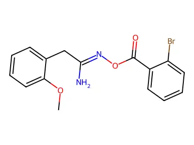 (1Z)-N'-{[(2-bromophenyl)carbonyl]oxy}-2-(2-methoxyphenyl)ethanimidamide structure