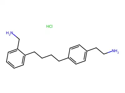 Benzeneethanamine, 4-(4-((aminomethyl)phenyl)butyl)-, monohydrochloride structure