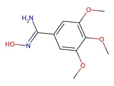 N'-hydroxy-3,4,5-trimethoxybenzenecarboximidamide structure