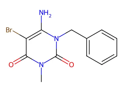 6-Amino-1-benzyl-5-bromo-3-methyl-1,2,3,4-tetrahydropyrimidine-2,4-dione structure