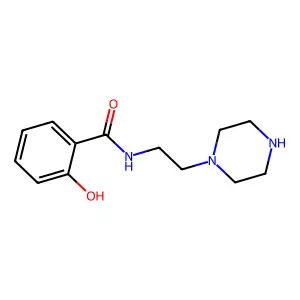 2-hydroxy-N-(2-piperazin-1-ylethyl)benzamide structure