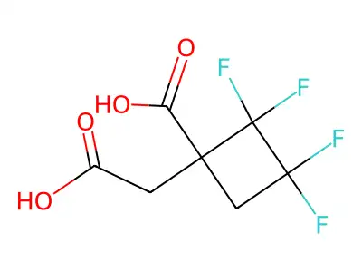 1-(Carboxymethyl)-2,2,3,3-tetrafluorocyclobutane-1-carboxylic acid structure