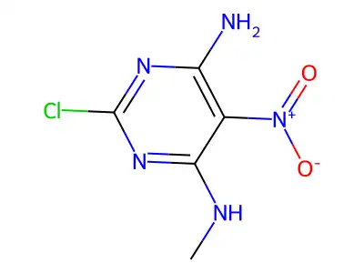 4-Amino-2-chloro-5-nitro-6-(methylamino)pyrimidine structure