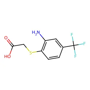 {[2-Amino-4-(trifluoromethyl)phenyl]sulfanyl}acetic acid structure