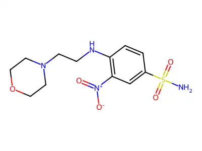 4-(2-Morpholin-4-ylethylamino)-3-nitrobenzenesulfonamide structure
