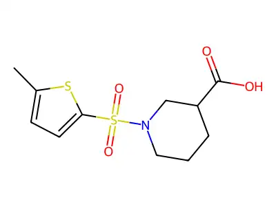 1-[(5-Methylthiophen-2-yl)sulfonyl]piperidine-3-carboxylic acid structure