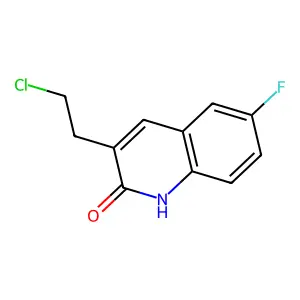 3-(2-chloroethyl)-6-fluoro-2(1H)-quinolinone structure
