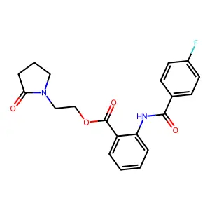 2-(2-Oxopyrrolidin-1-yl)ethyl 2-{[(4-fluorophenyl)carbonyl]amino}benzoate structure