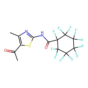N-(5-acetyl-4-methyl-1,3-thiazol-2-yl)-1,2,2,3,3,4,4,5,5,6,6-undecafluorocyclohexane-1-carboxamide structure