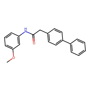 N-(3-methoxyphenyl)-2-(4-phenylphenyl)acetamide structure