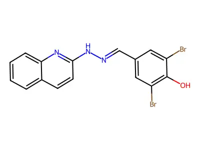 3,5-Dibromo-4-hydroxybenzaldehyde 2-(2-quinolinyl)hydrazone structure
