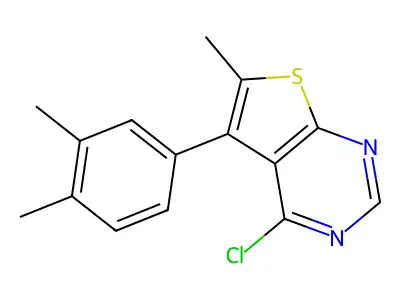 4-Chloro-5-(3,4-dimethylphenyl)-6-methylthieno[2,3-d]pyrimidine structure