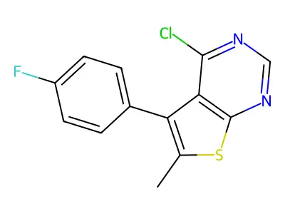 4-Chloro-5-(4-fluorophenyl)-6-methylthieno[2,3-d]pyrimidine structure