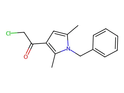1-(1-benzyl-2,5-dimethyl-1H-pyrrol-3-yl)-2-chloroethan-1-one structure