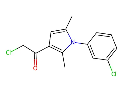 2-chloro-1-[1-(3-chlorophenyl)-2,5-dimethyl-1H-pyrrol-3-yl]ethan-1-one structure