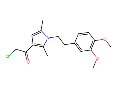 2-chloro-1-{1-[2-(3,4-dimethoxyphenyl)ethyl]-2,5-dimethyl-1H-pyrrol-3-yl}ethan-1-one structure
