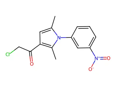 2-chloro-1-[2,5-dimethyl-1-(3-nitrophenyl)-1H-pyrrol-3-yl]ethan-1-one structure