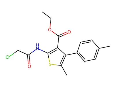 Ethyl 2-(2-chloroacetamido)-5-methyl-4-(4-methylphenyl)thiophene-3-carboxylate structure