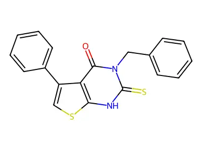 3-benzyl-5-phenyl-2-sulfanyl-3H,4H-thieno[2,3-d]pyrimidin-4-one structure