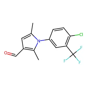 1-[4-chloro-3-(trifluoromethyl)phenyl]-2,5-dimethyl-1H-pyrrole-3-carbaldehyde structure