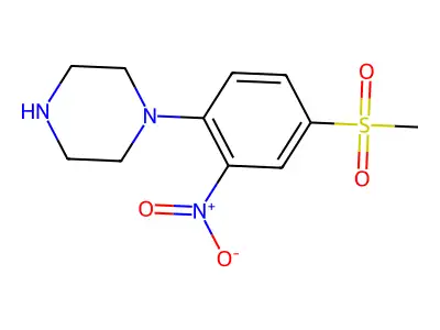 1-(4-(Methylsulfonyl)-2-nitrophenyl)piperazine structure