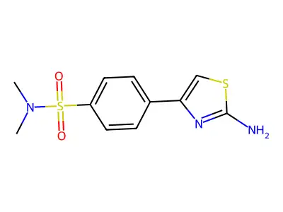 4-(2-amino-1,3-thiazol-4-yl)-N,N-dimethylbenzene-1-sulfonamide structure