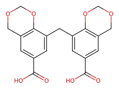 4H-1,3-Benzodioxin-6-carboxylic acid, 8,8'-methylenebis- structure
