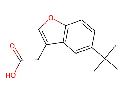 3-Benzofuranacetic acid, 5-(1,1-dimethylethyl)- structure