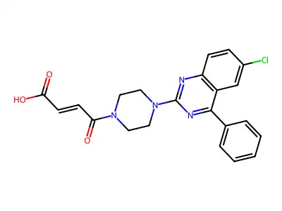 4-[4-(6-Chloro-4-phenylquinazolin-2-yl)piperazin-1-yl]-4-oxobut-2-enoic acid structure