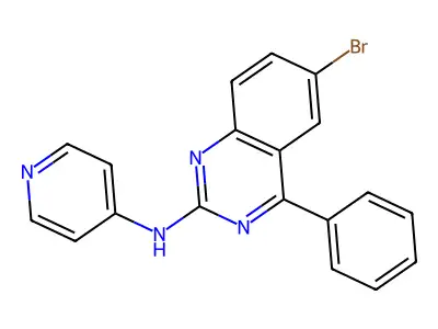 6-bromo-4-phenyl-N-(pyridin-4-yl)quinazolin-2-amine structure