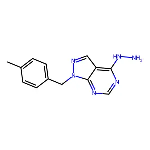 4-Hydrazinyl-1-((4-methylphenyl)methyl)-1H-pyrazolo(3,4-d)pyrimidine structure