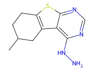 4-Hydrazinyl-6-methyl-5,6,7,8-tetrahydro[1]benzothieno[2,3-d]pyrimidine structure