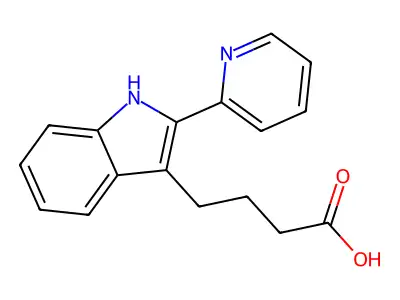 4-(2-(2-Pyridyl)indol-3-yl)butanoic acid structure