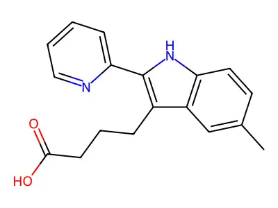 4-(5-Methyl-2-(2-pyridyl)indol-3-yl)butanoic acid structure