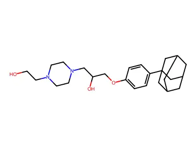 1-[4-(1-Adamantyl)phenoxy]-3-[4-(2-hydroxyethyl)piperazin-1-yl]propan-2-ol structure