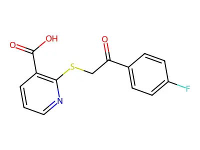 2-{[2-(4-Fluorophenyl)-2-oxoethyl]thio}nicotinic acid structure