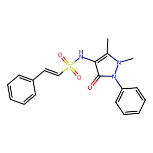 (E)-N-(1,5-dimethyl-3-oxo-2-phenylpyrazol-4-yl)-2-phenylethenesulfonamide structure