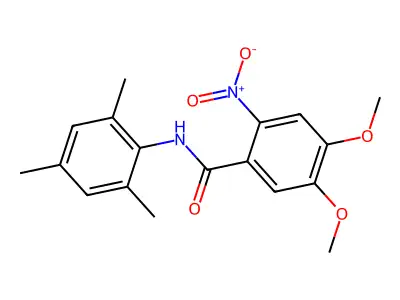 4,5-dimethoxy-2-nitro-N-(2,4,6-trimethylphenyl)benzamide structure