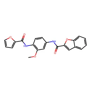 N-[4-(2-furoylamino)-3-methoxyphenyl]-1-benzofuran-2-carboxamide structure
