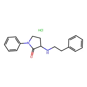 2-Pyrrolidinone, 3-phenethylamino-1-phenyl-, hydrochloride structure