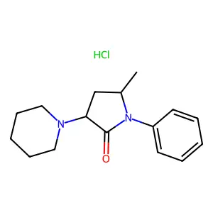 5-Methyl-1-phenyl-3-(piperidin-1-yl)pyrrolidin-2-one--hydrogen chloride (1/1) structure