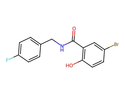 5-bromo-N-[(4-fluorophenyl)methyl]-2-hydroxybenzamide structure